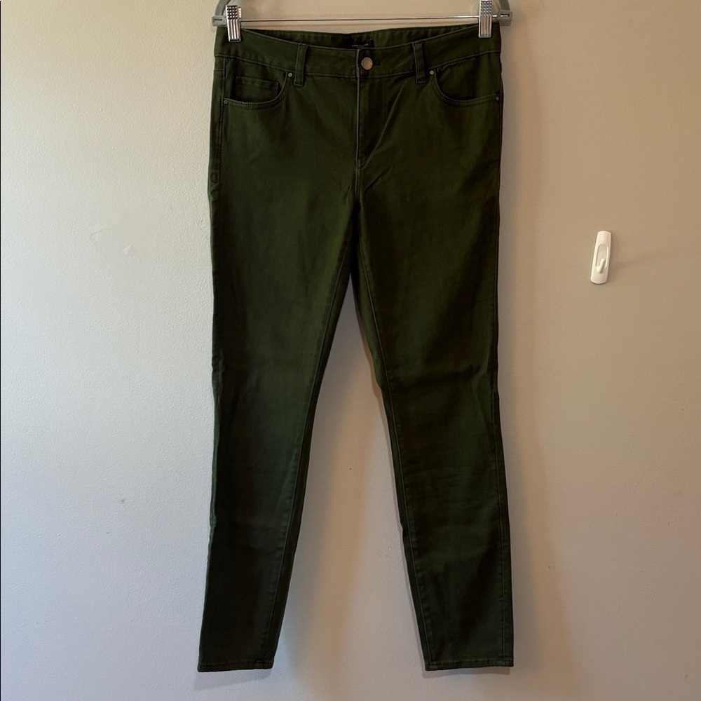 Ann Taylor Factory Dark Green Skinny Jeans Size 6 Curvy